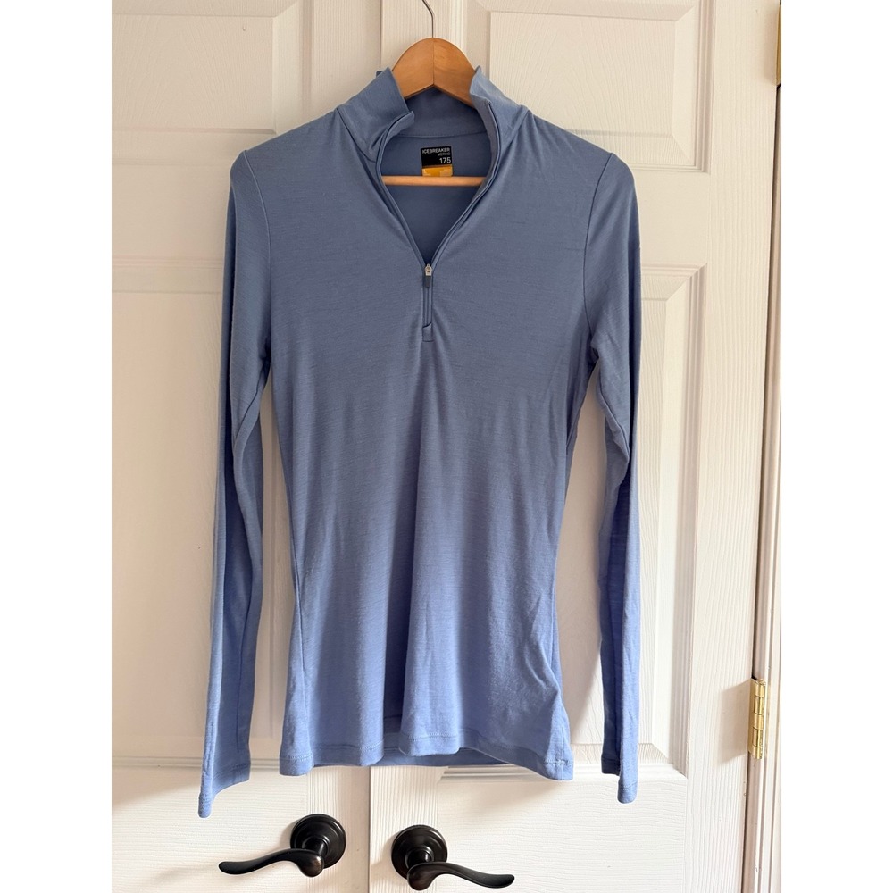 Icebreaker Merino 175 Everyday Half Zip Base Layer Blue Women Large